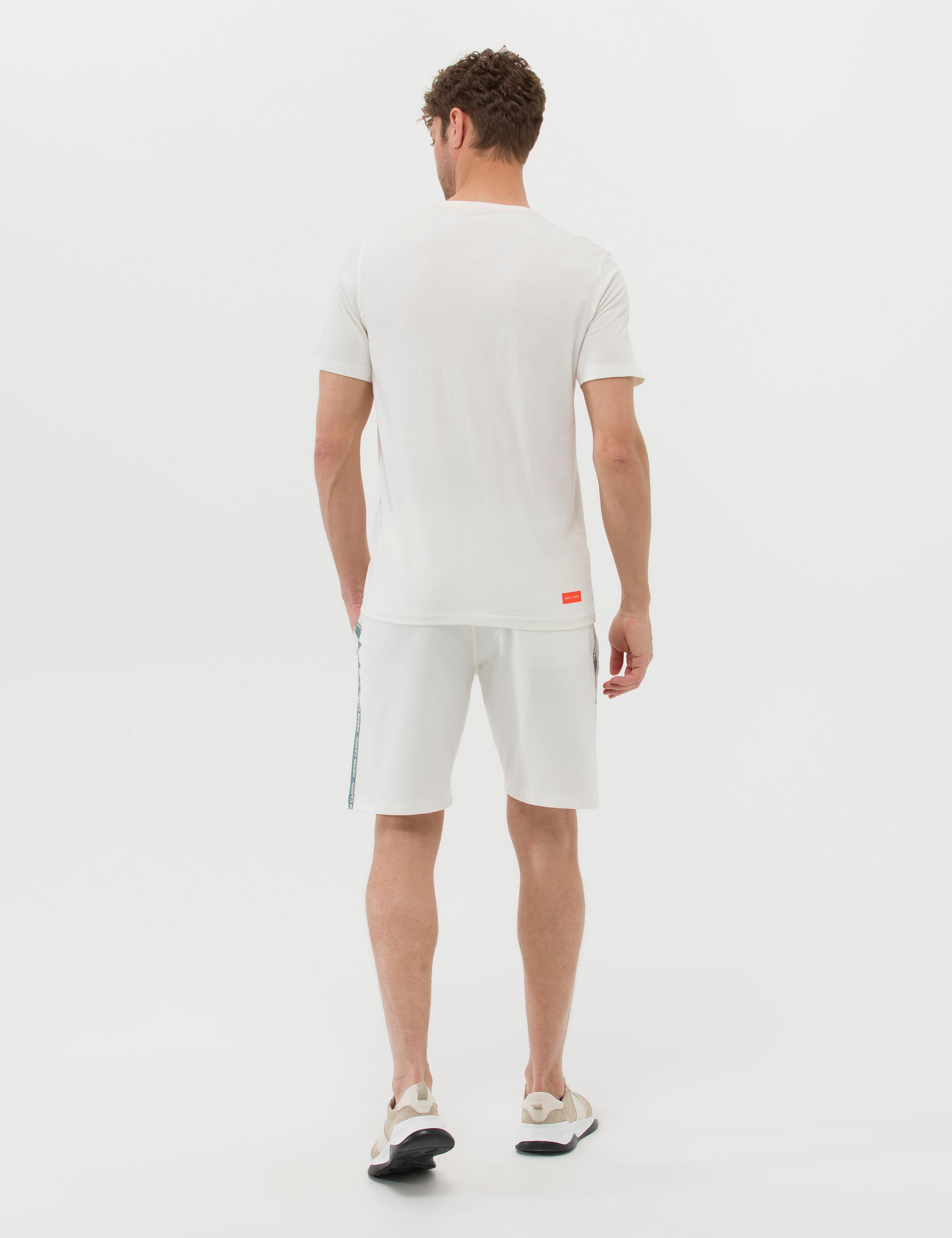 Ekru Slim Fit Örme Şort