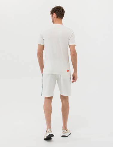 Ekru Slim Fit Örme Şort