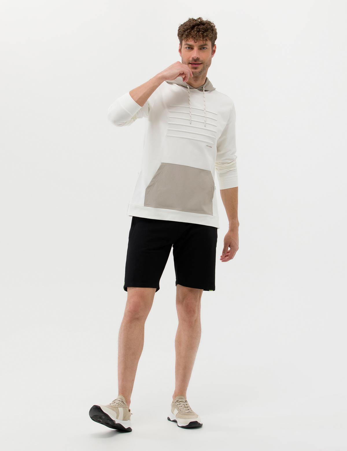 Siyah Slim Fit Örme Şort