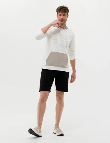 Siyah Slim Fit Örme Şort