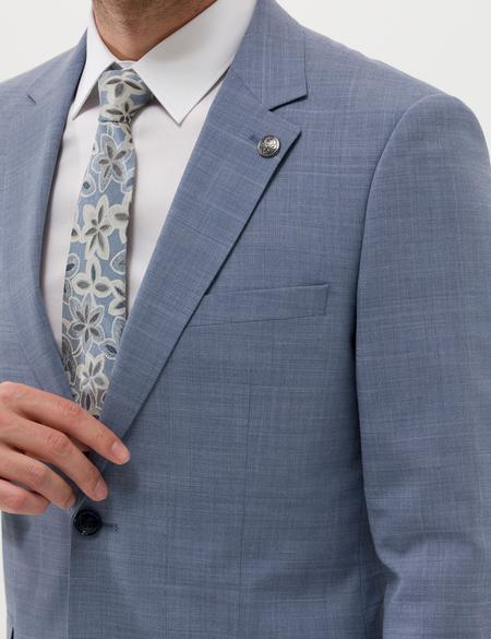 Açık Mavi Ekstra Slim Fit Yün Karışımlı Takım Elbise - 50264959056