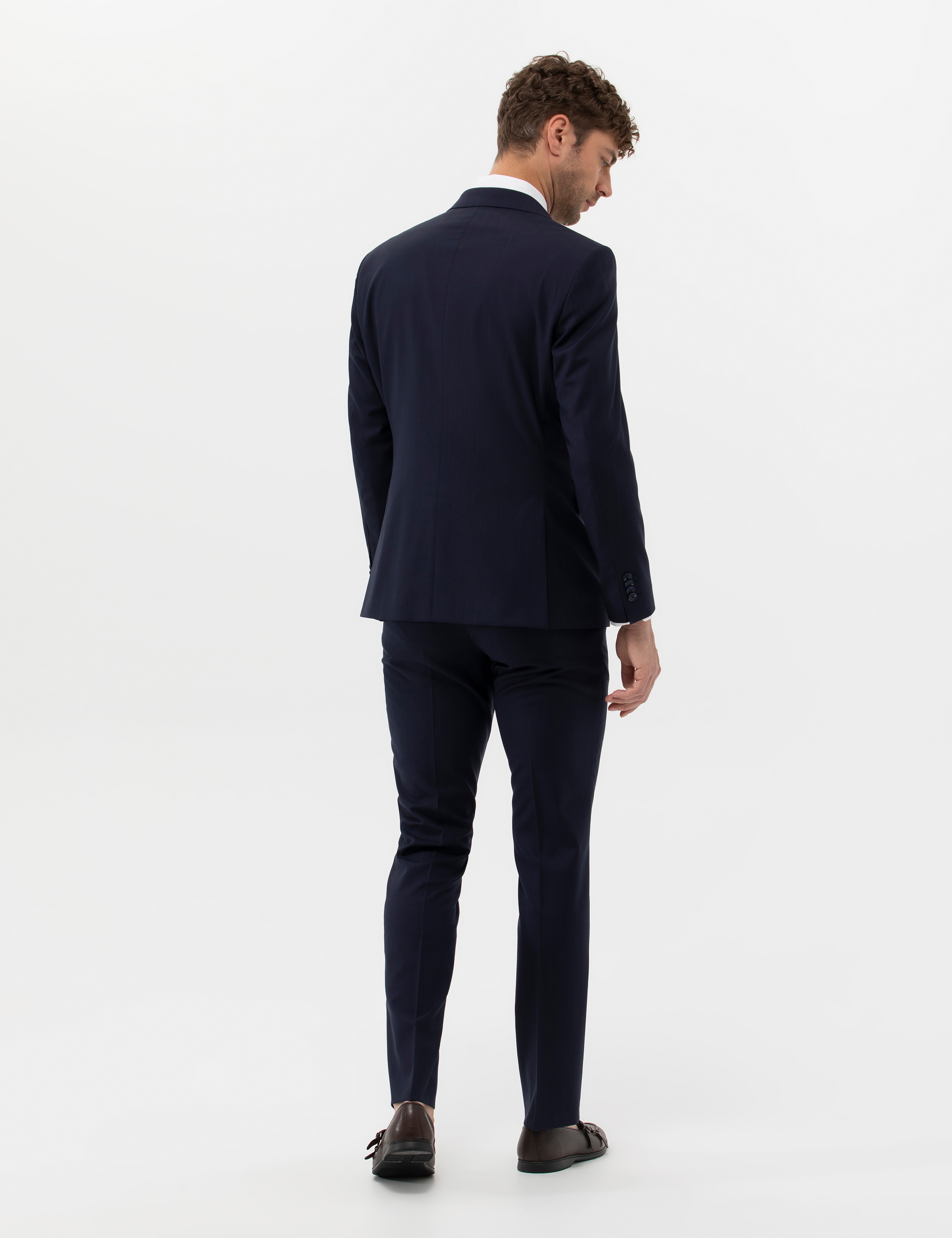 Lacivert Slim Fit Yün Takım Elbise