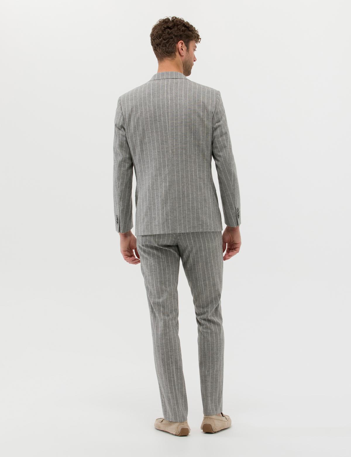 Gri Çizgili Spor Takım Elbise - 50265001008