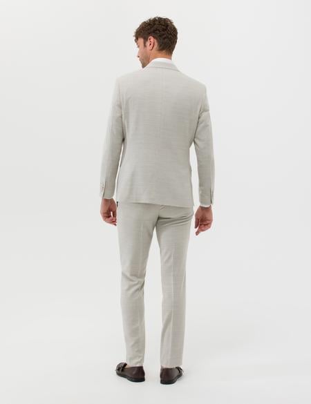 Bej Yelekli Slim Fit Takım Elbise - 50266616155