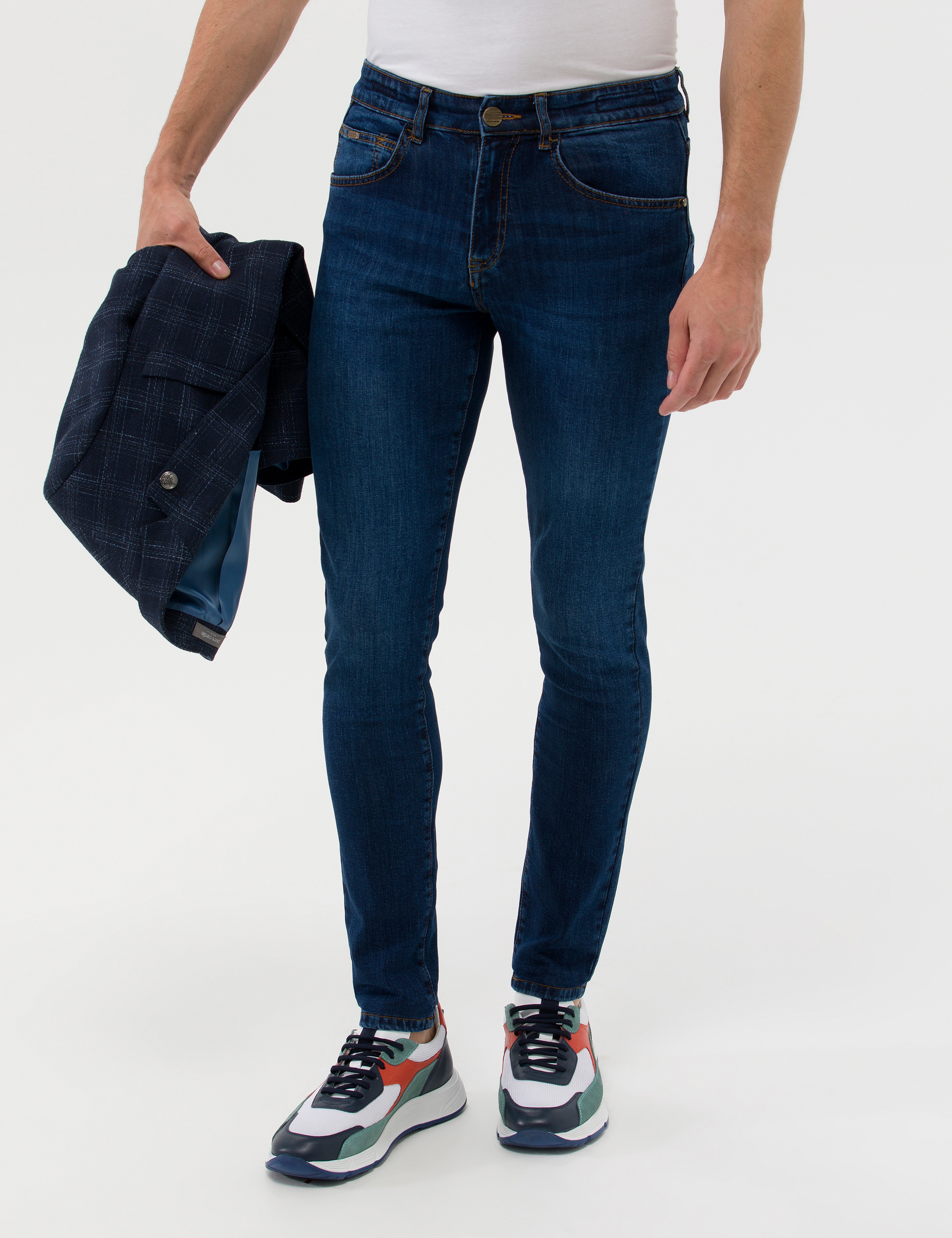 Lacivert Slim Fit Jean Pantolon