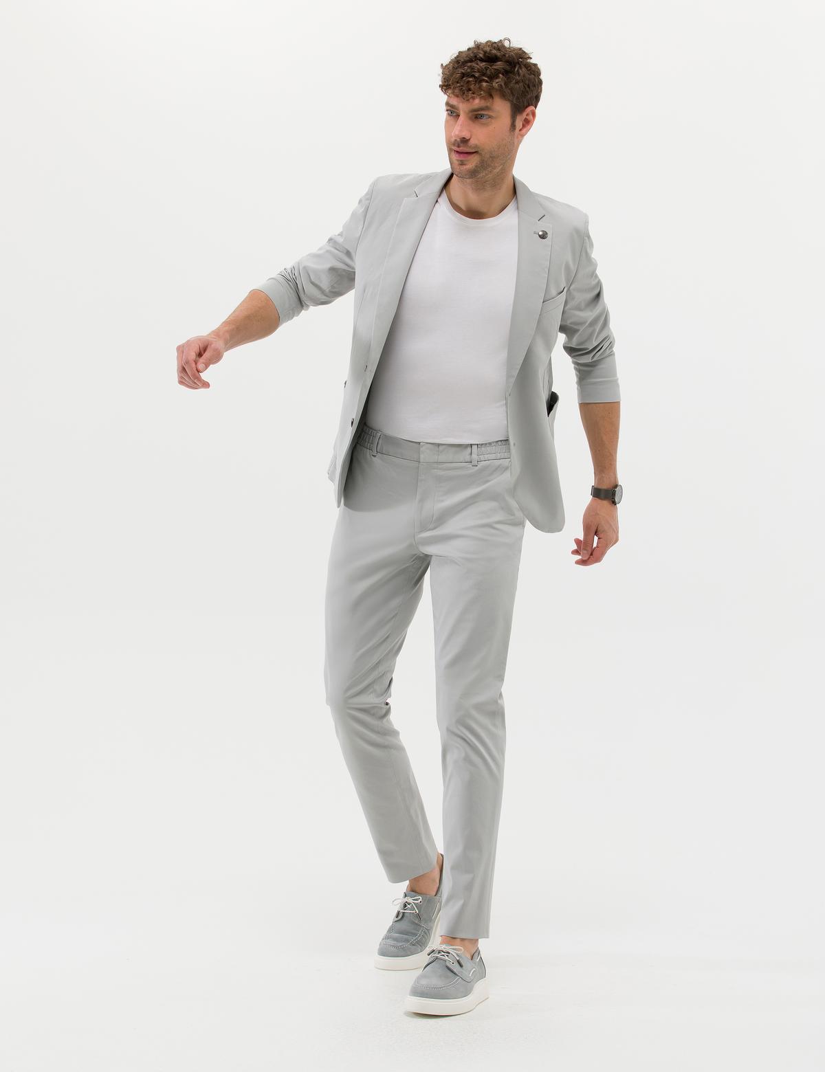 Gri Ekstra Slim Fit Spor Takım Elbise - 50269204041