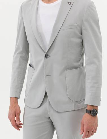 Gri Ekstra Slim Fit Spor Takım Elbise