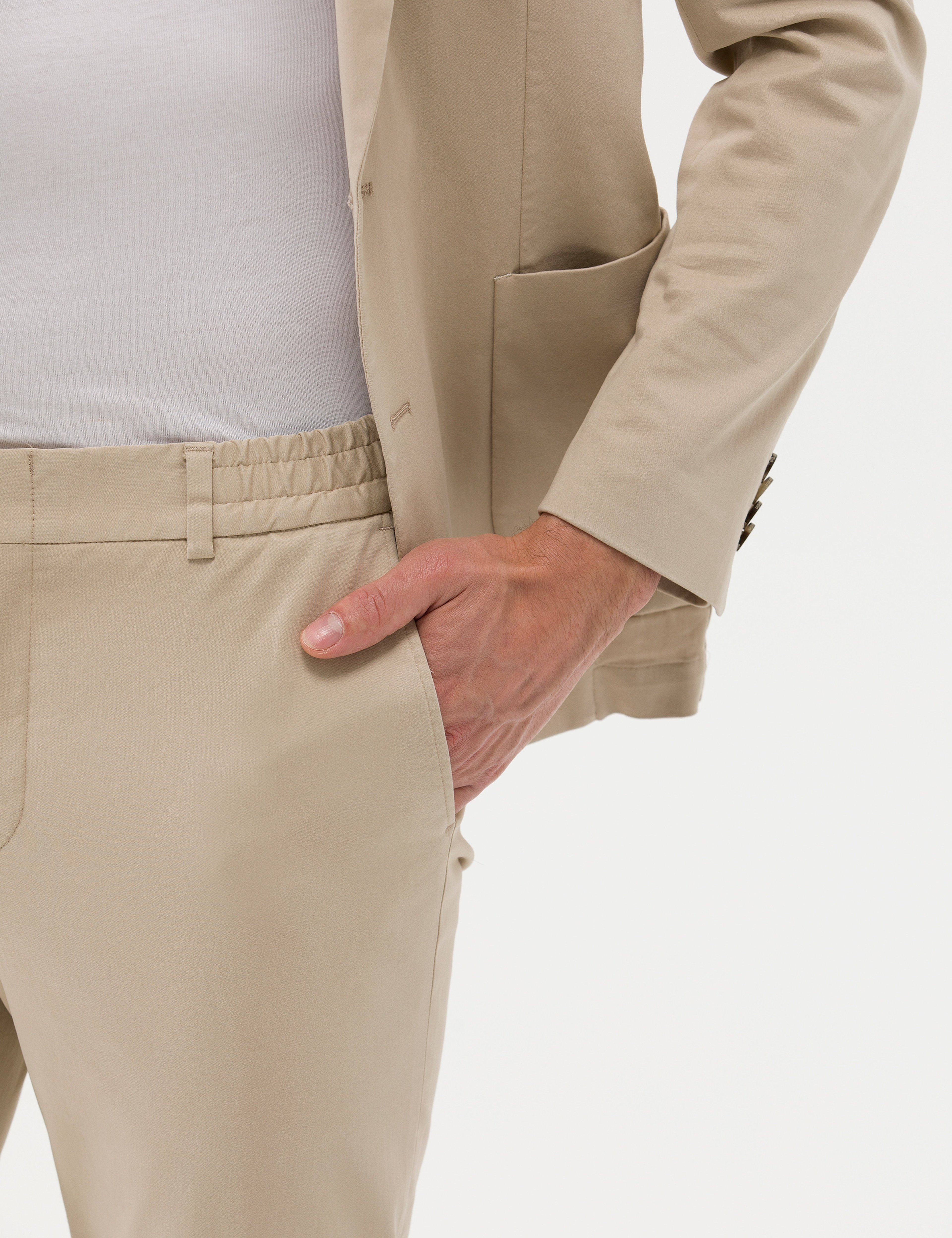 Bej Ekstra Slim Fit Spor Takım Elbise - Image 7