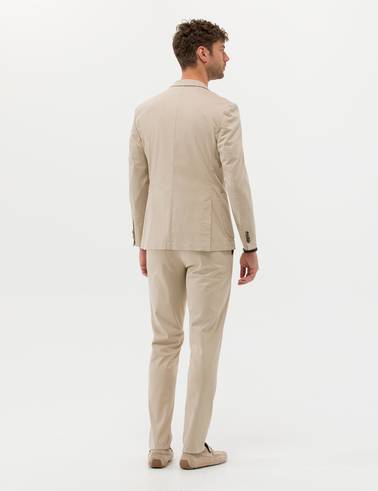 Bej Ekstra Slim Fit Spor Takım Elbise
