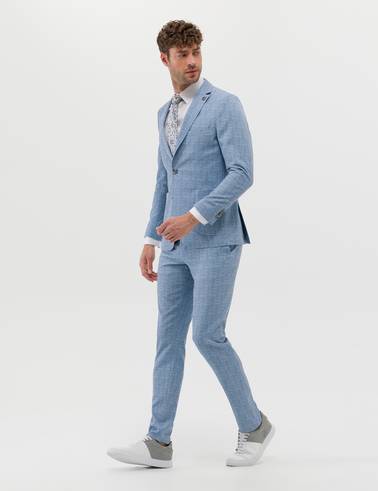 Açık Mavi Super Slim Fit Spor Takım Elbise
