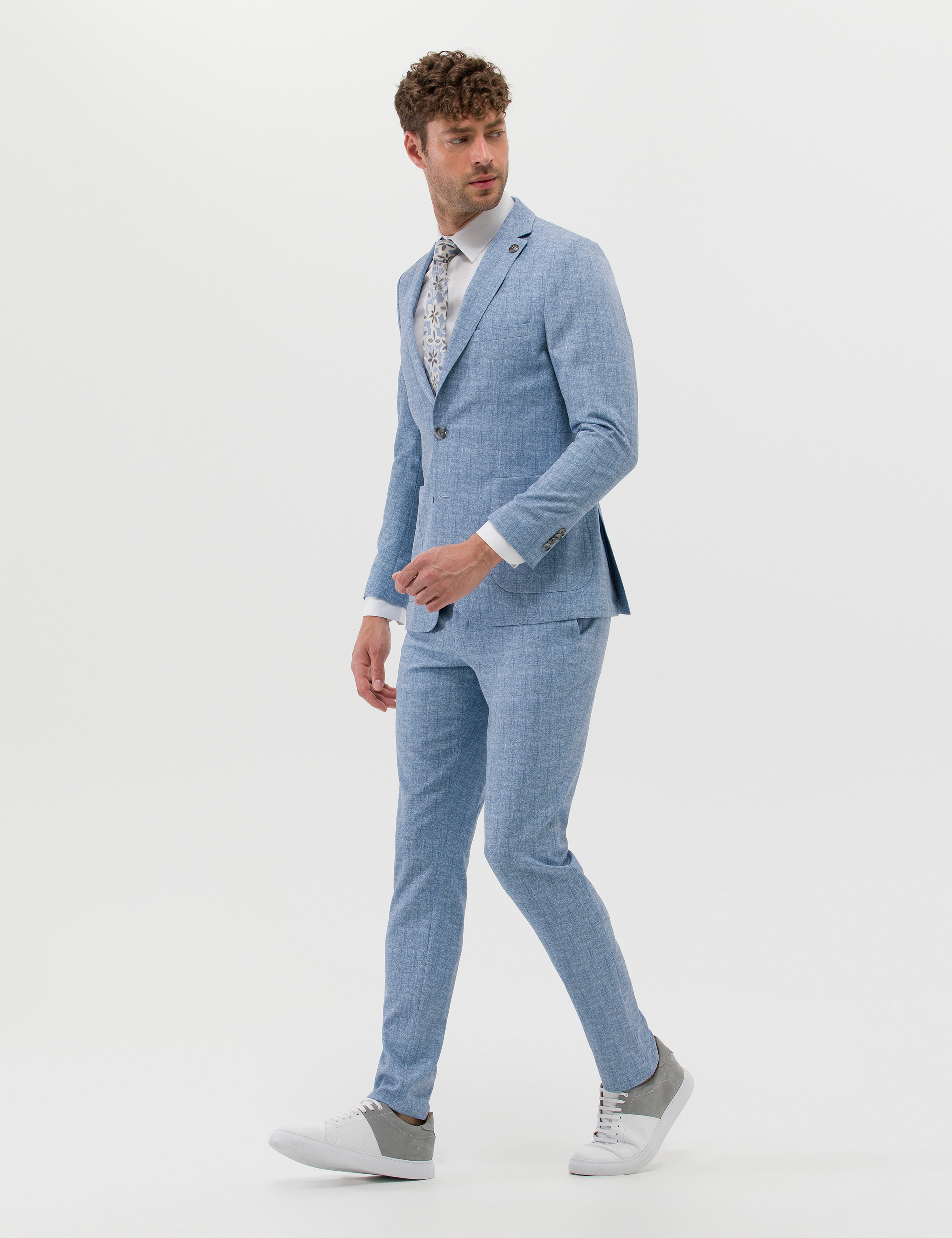 Açık Mavi Super Slim Fit Spor Takım Elbise - Image 4