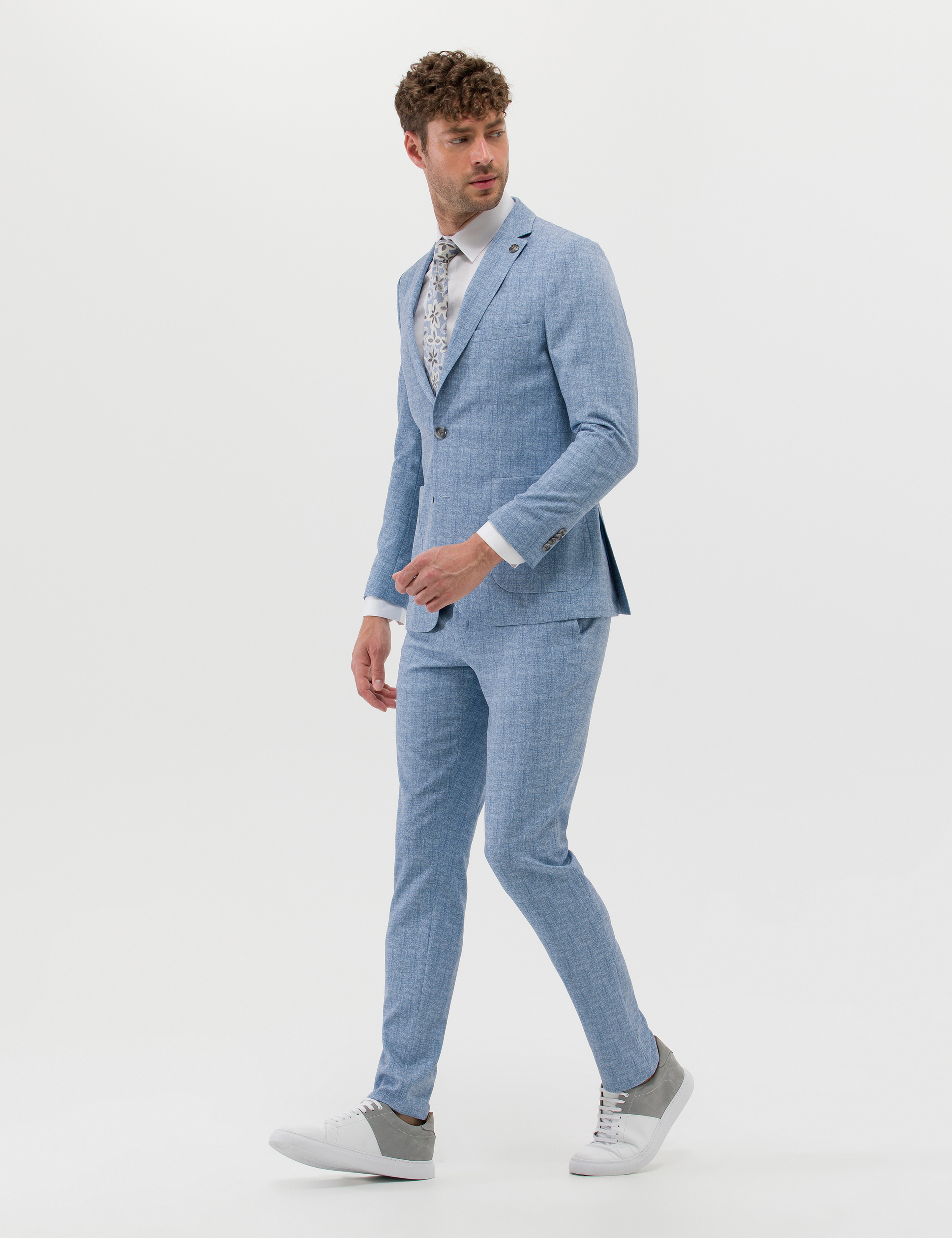 Açık Mavi Super Slim Fit Spor Takım Elbise