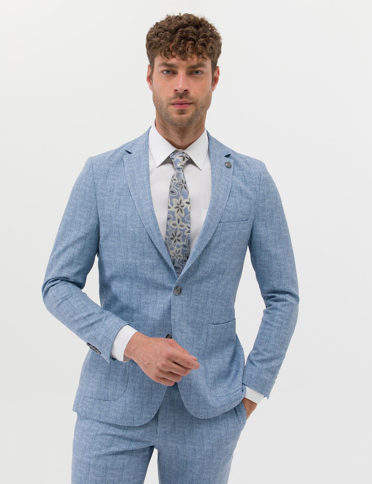 Açık Mavi Super Slim Fit Spor Takım Elbise