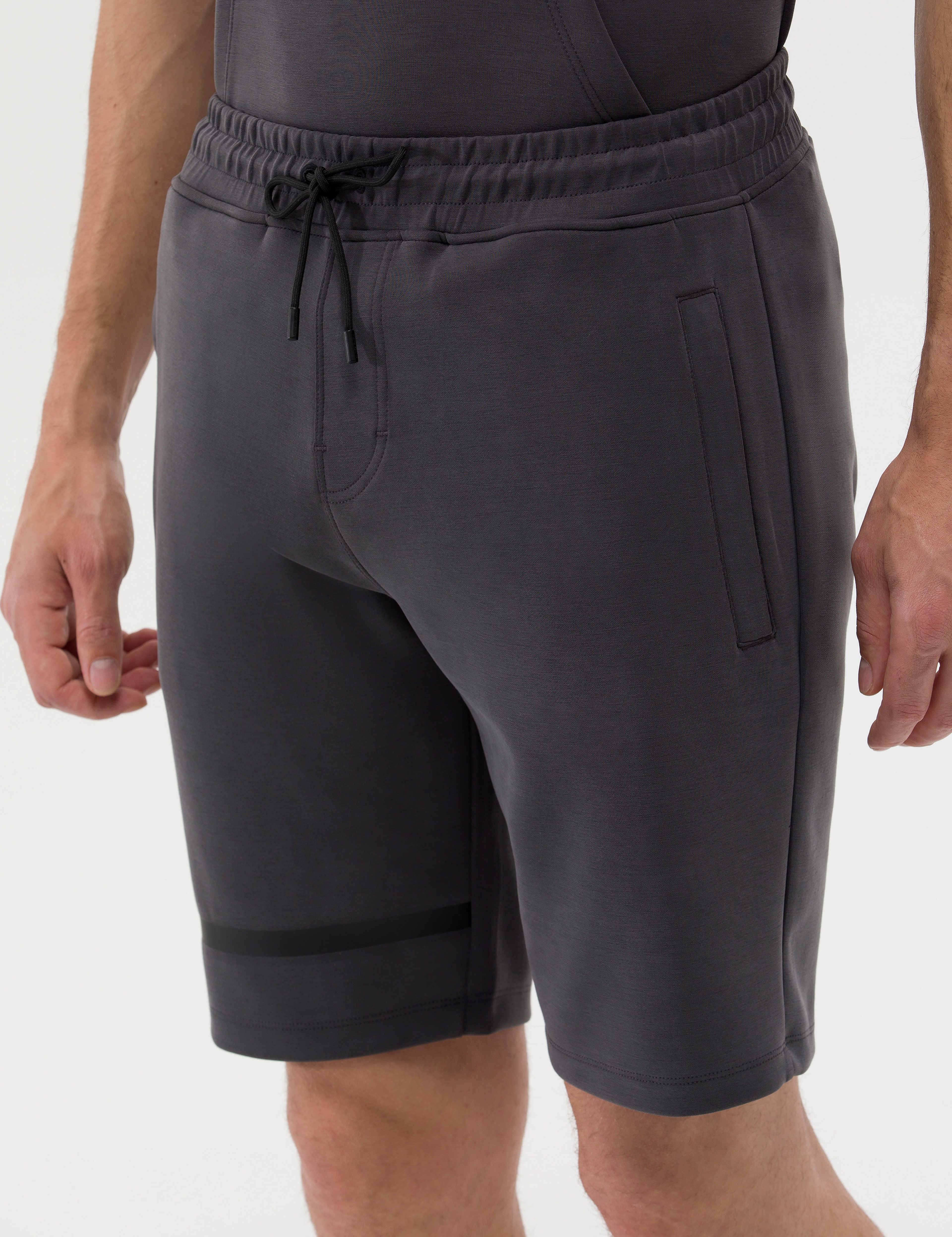 Antrasit Regular Fit Örme Şort - Image 5