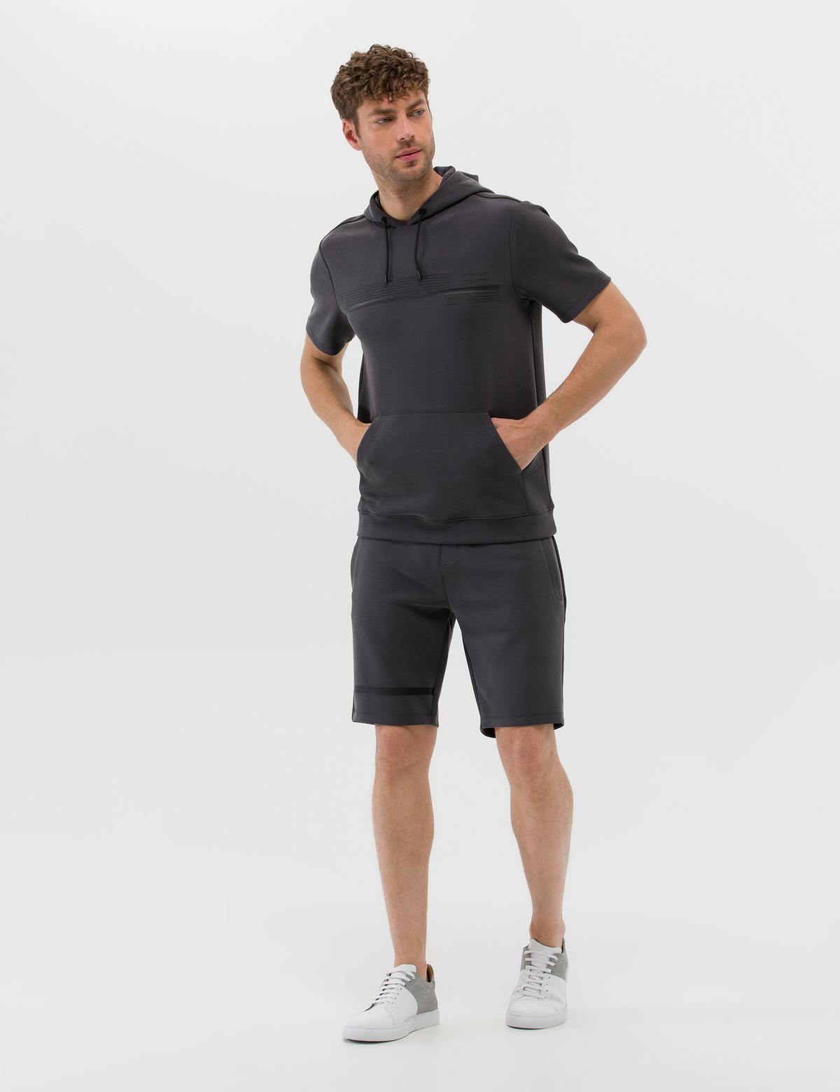 Antrasit Kısa Kollu Sweatshirt - 50273567007