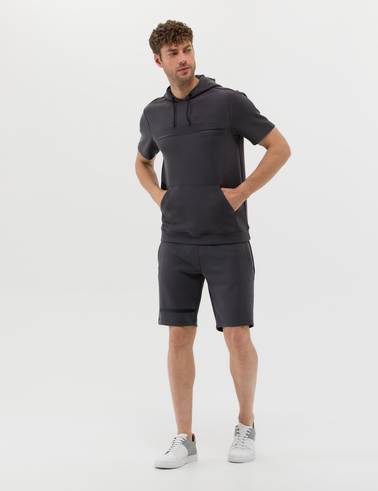 Antrasit Kısa Kollu Sweatshirt