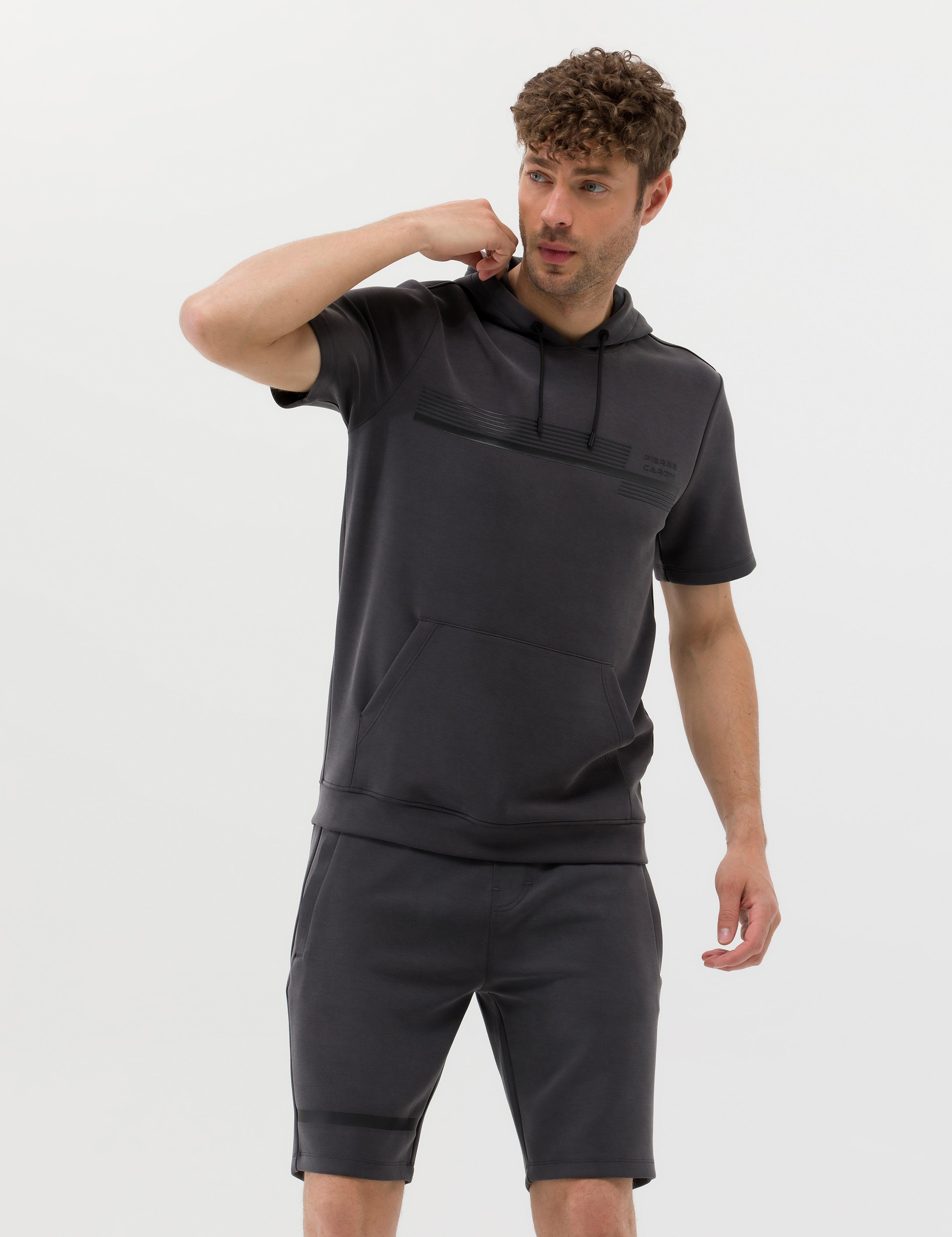 Antrasit Kısa Kollu Sweatshirt