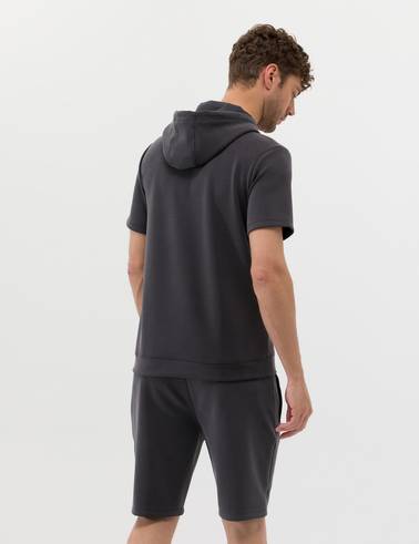 Antrasit Kısa Kollu Sweatshirt