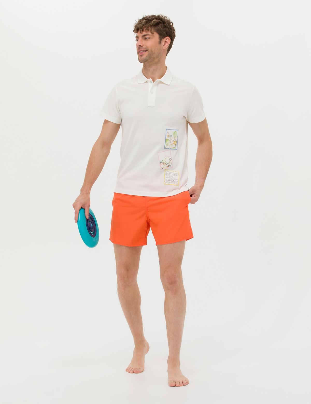 Turuncu Deniz Şortu