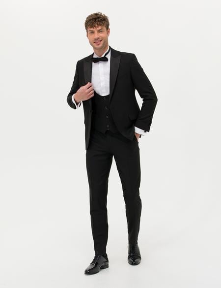 Siyah Yelekli Smokin Damatlık - 50265142014