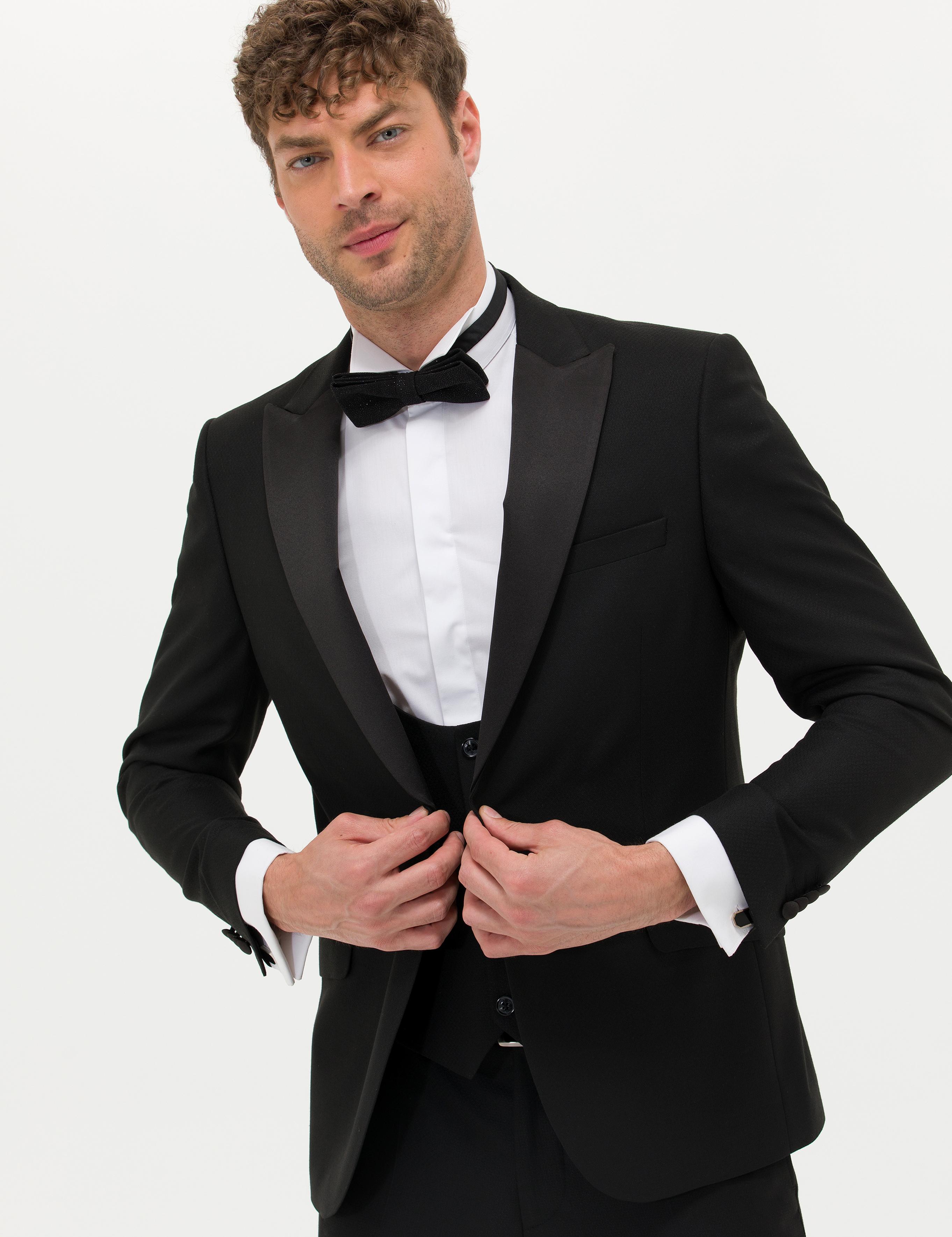 Siyah Yelekli Smokin Damatlık