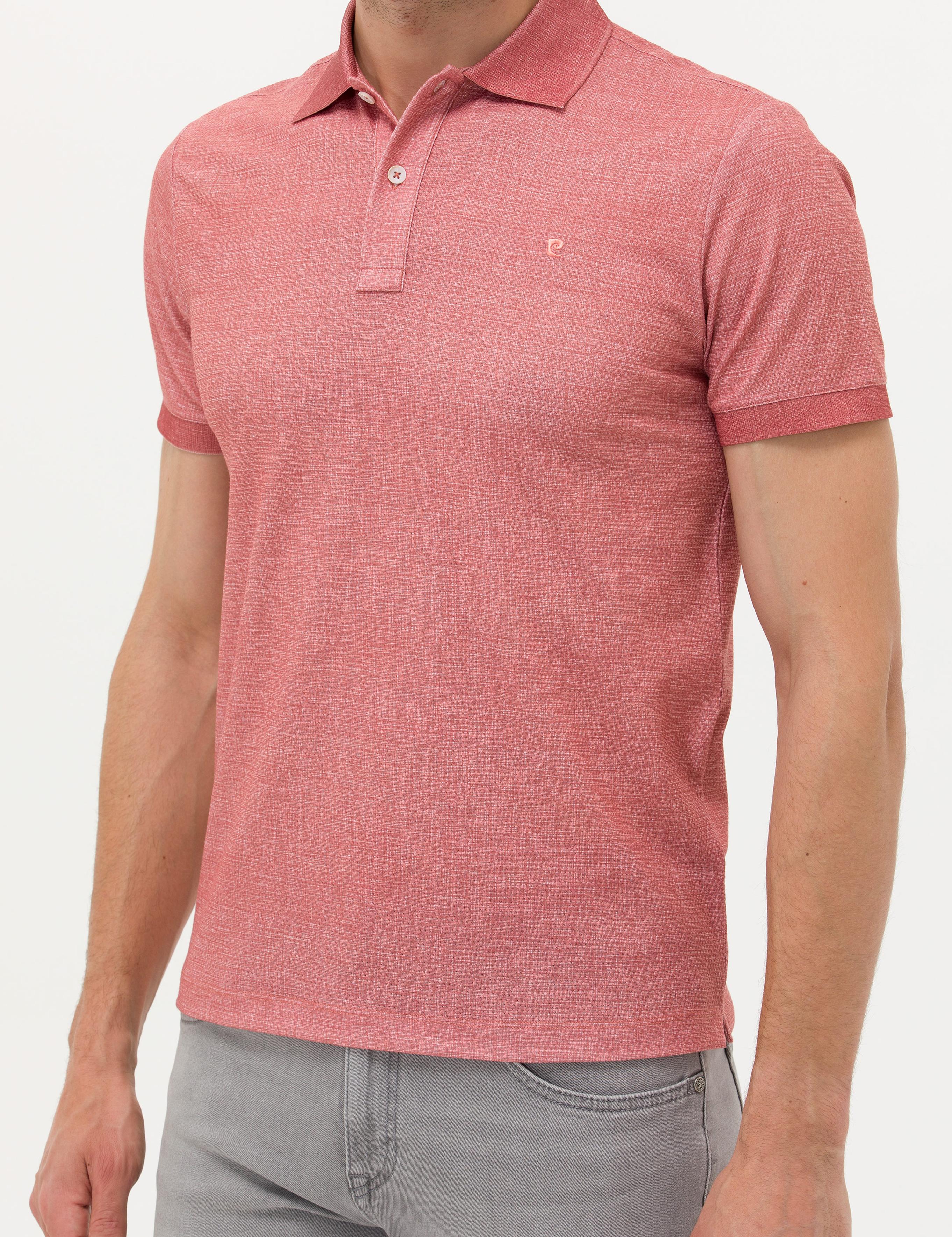 Kahverengi Slim Fit Dokulu Polo Yaka Tişört