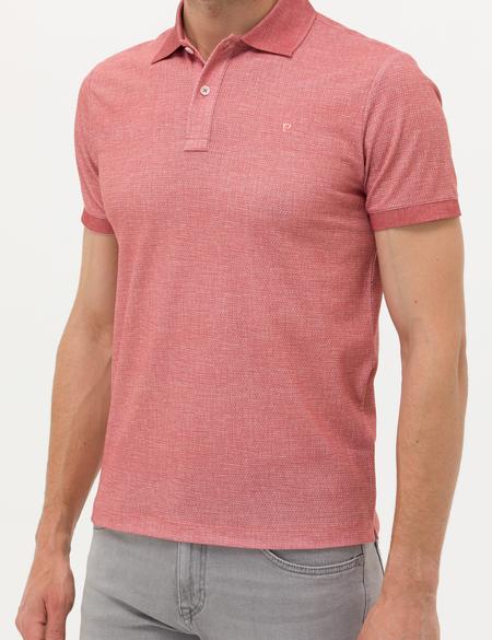 Kahverengi Slim Fit Dokulu Polo Yaka Tişört - 50270239033