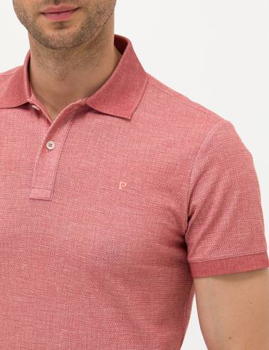 Kahverengi Slim Fit Dokulu Polo Yaka Tişört