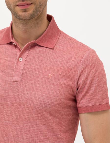 Kahverengi Slim Fit Dokulu Polo Yaka Tişört - 50270239033
