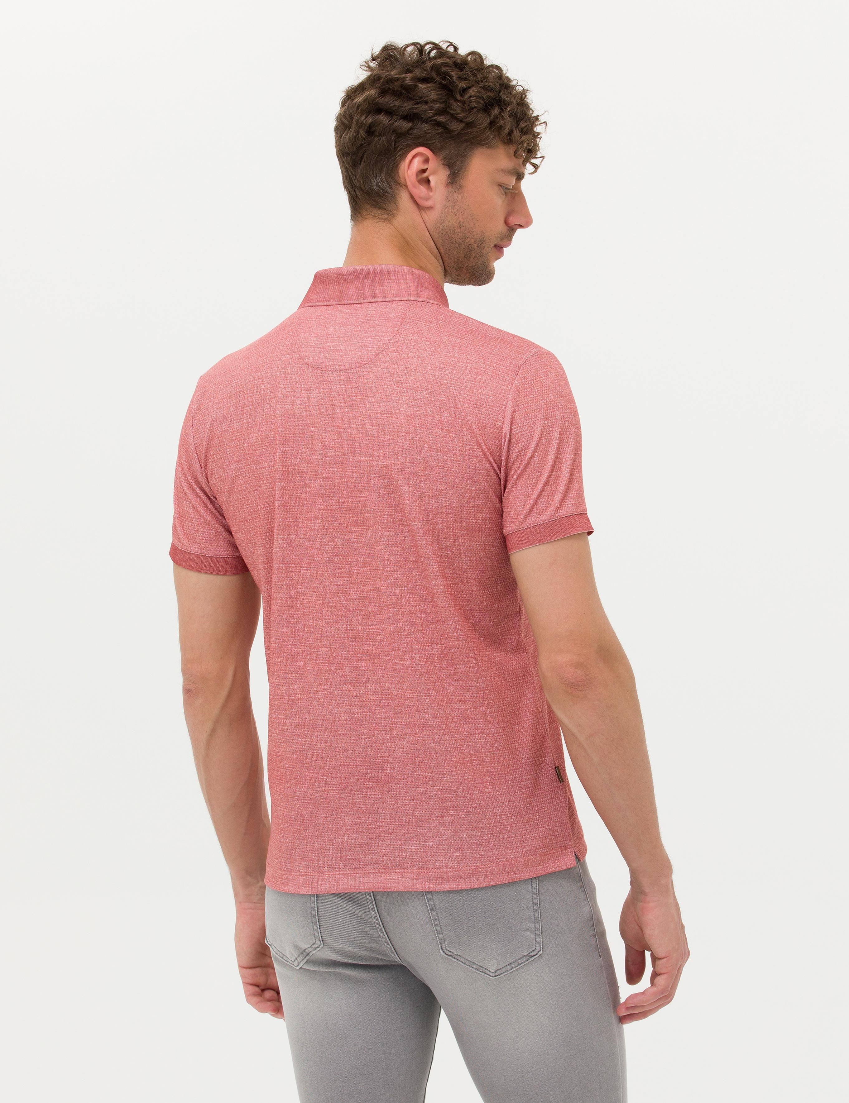 Kahverengi Slim Fit Dokulu Polo Yaka Tişört