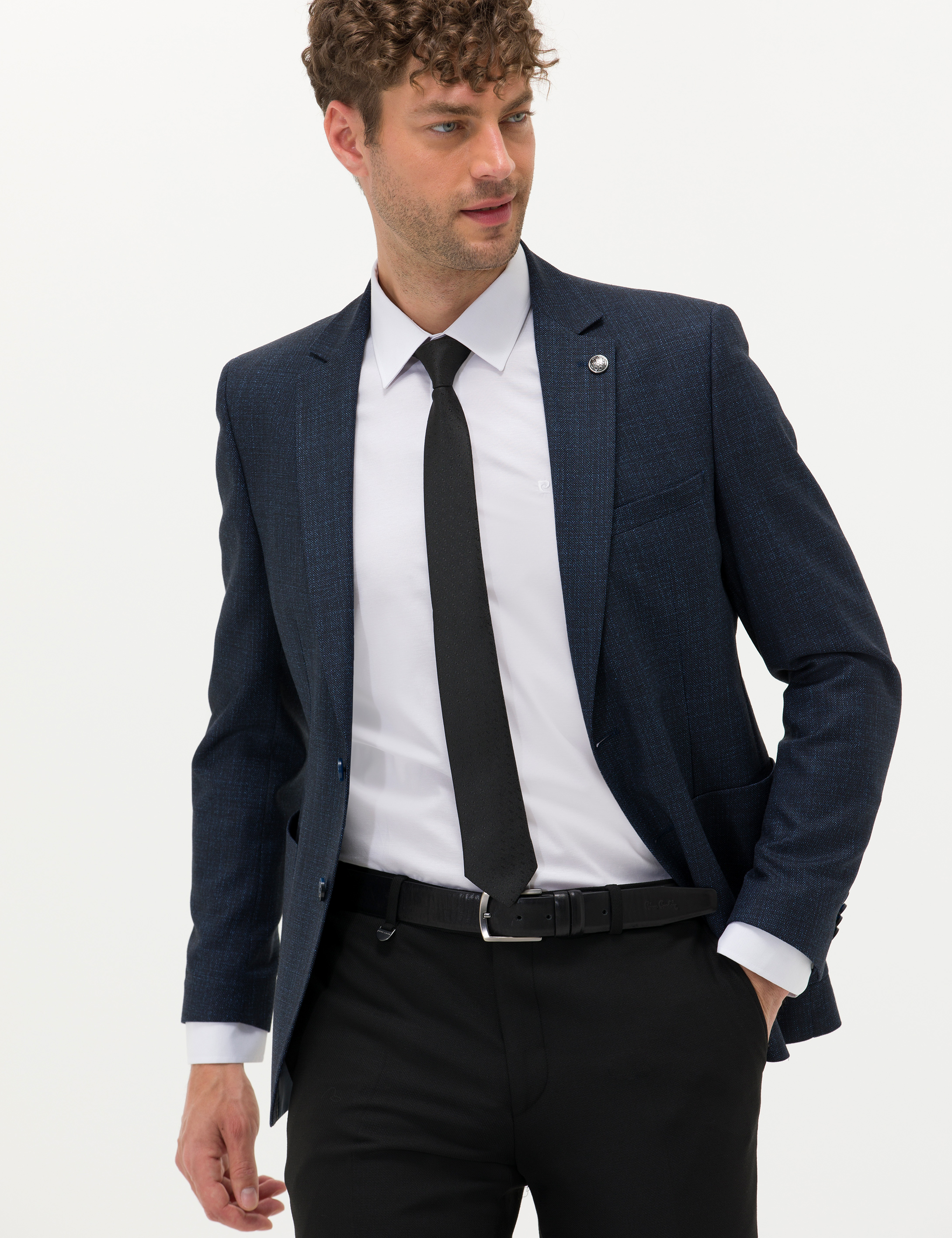 Lacivert Klasik Blazer Ekstra Slim Fit Ceket - Image 3