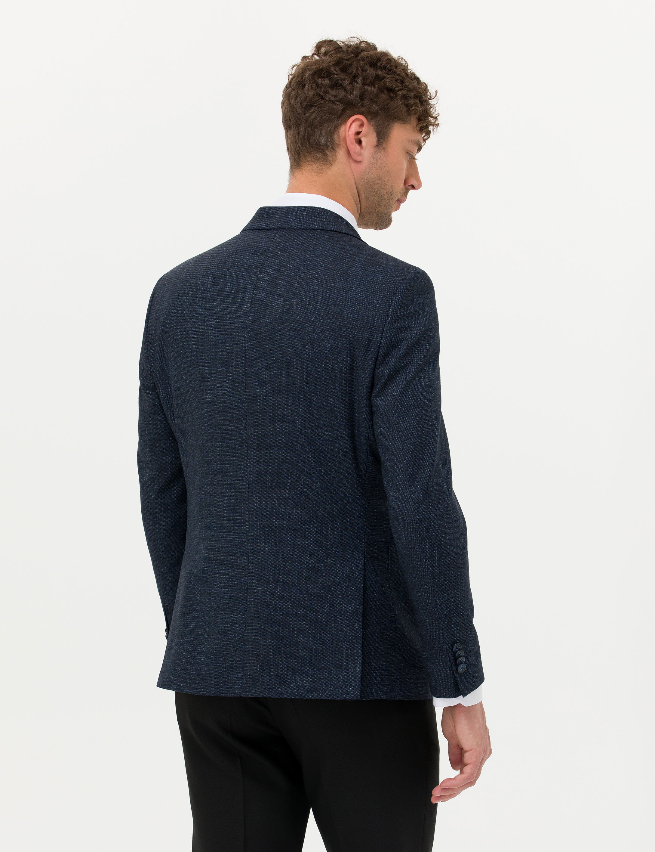Lacivert Klasik Blazer Ekstra Slim Fit Ceket - Image 4