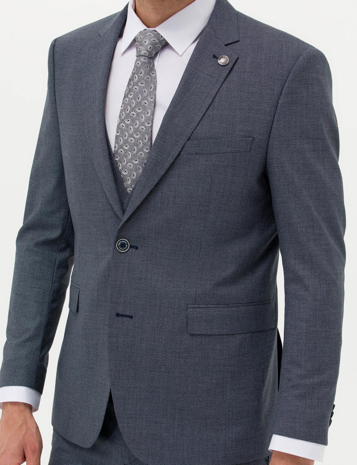 Lacivert Yelekli Takım Elbise - 50264894005