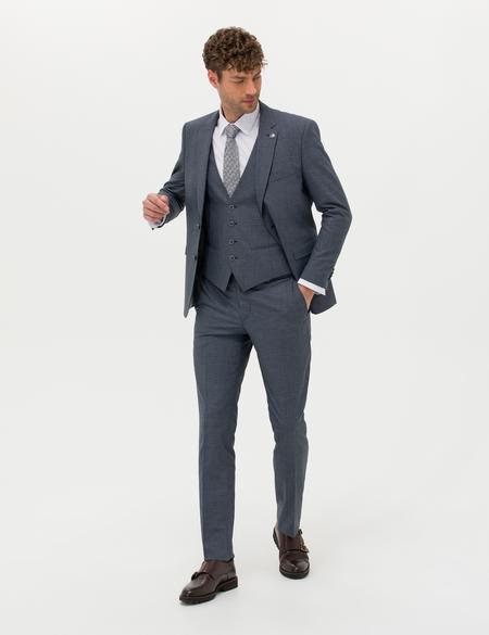 Lacivert Yelekli Takım Elbise - 50264894005