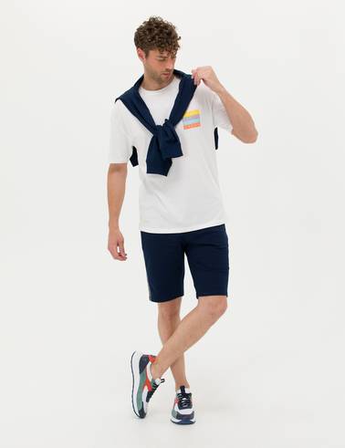Lacivert Slim Fit Örme Şort