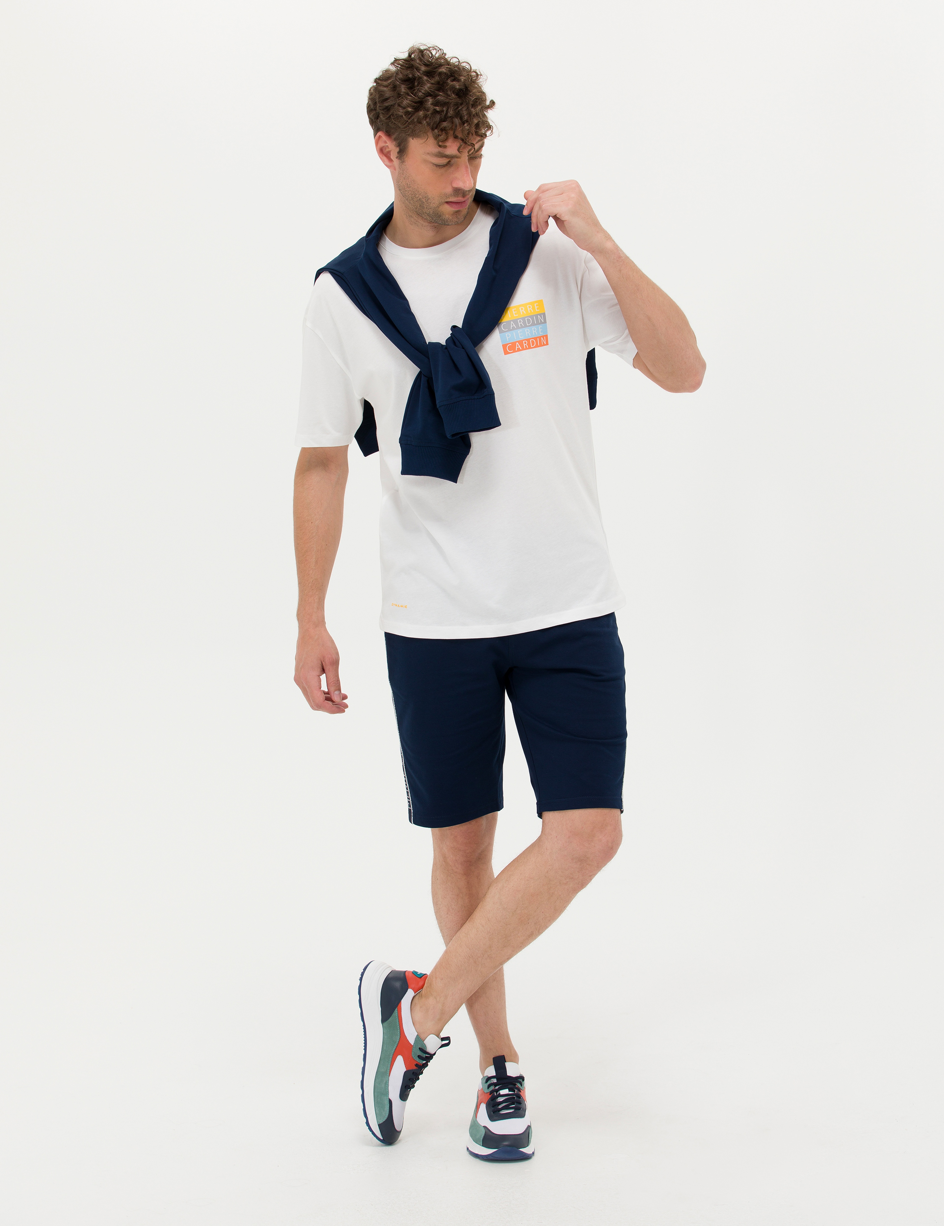 Lacivert Slim Fit Örme Şort - Image 1
