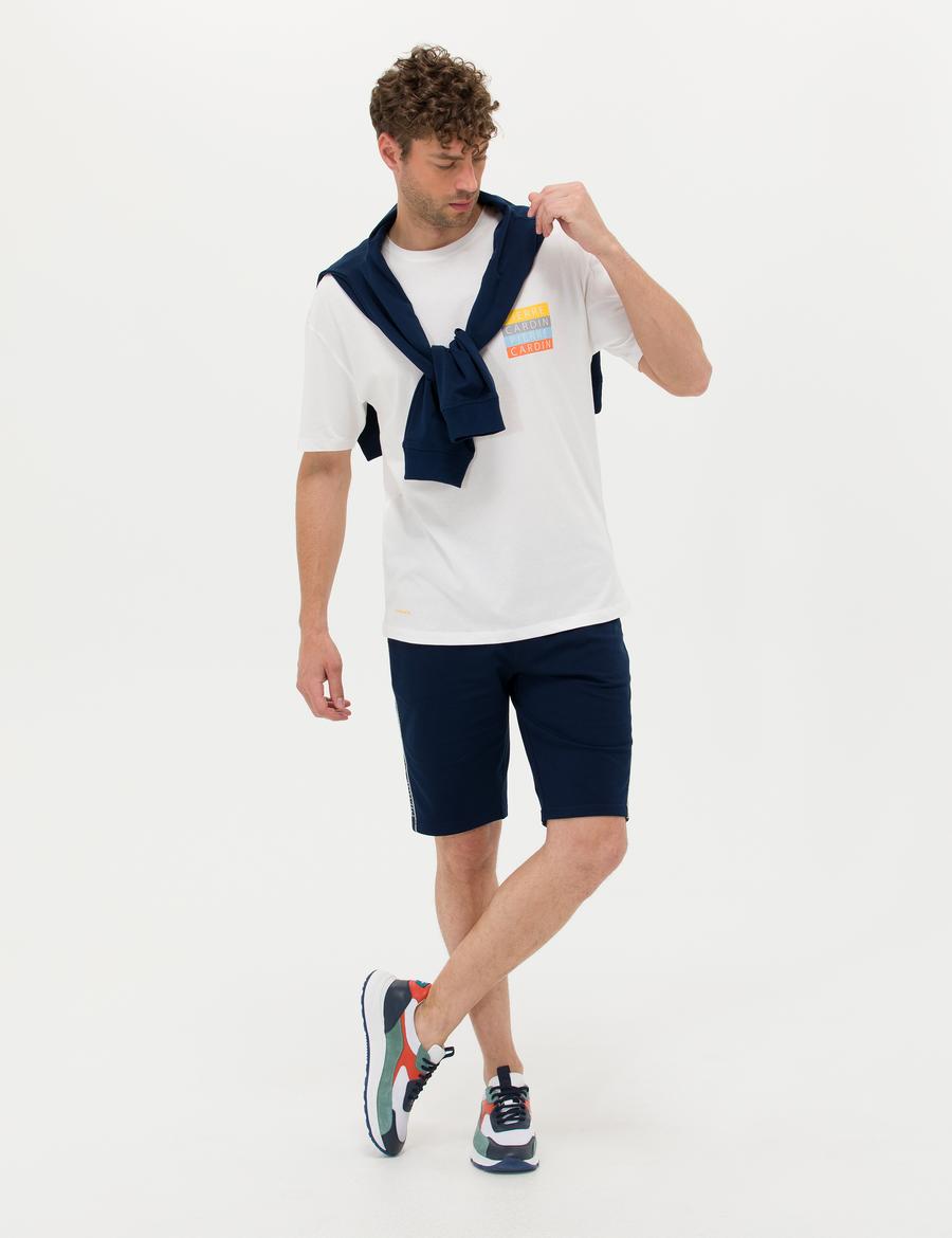 Lacivert Slim Fit Örme Şort