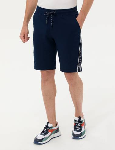 Lacivert Slim Fit Örme Şort
