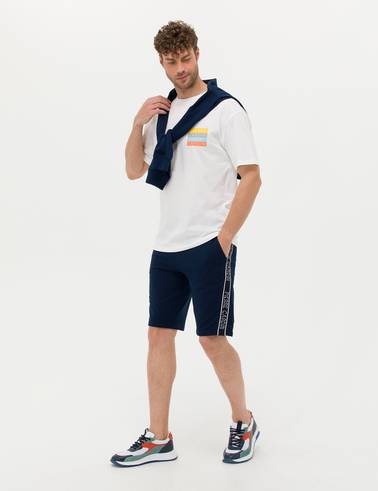 Lacivert Slim Fit Örme Şort