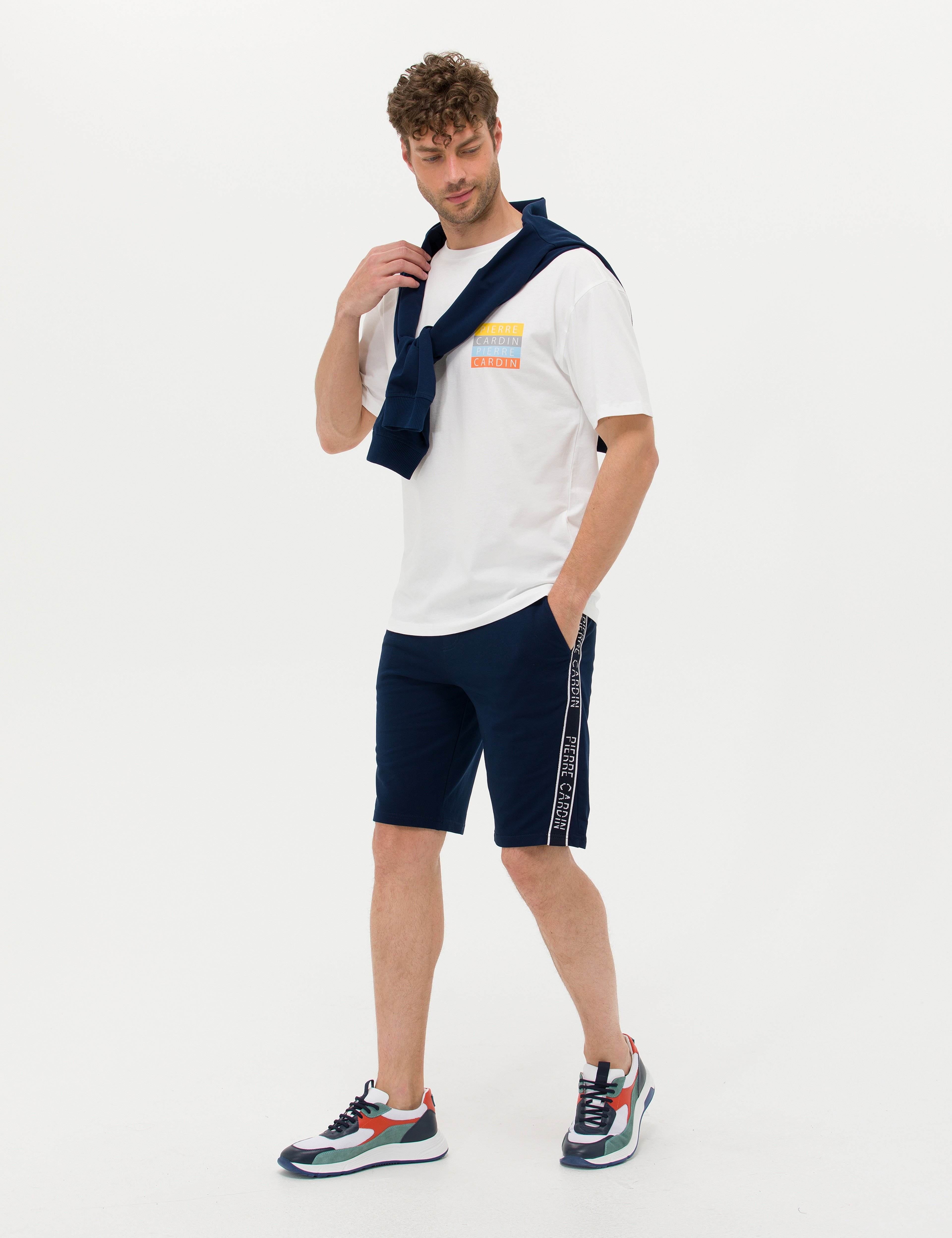 Lacivert Slim Fit Örme Şort - Image 3