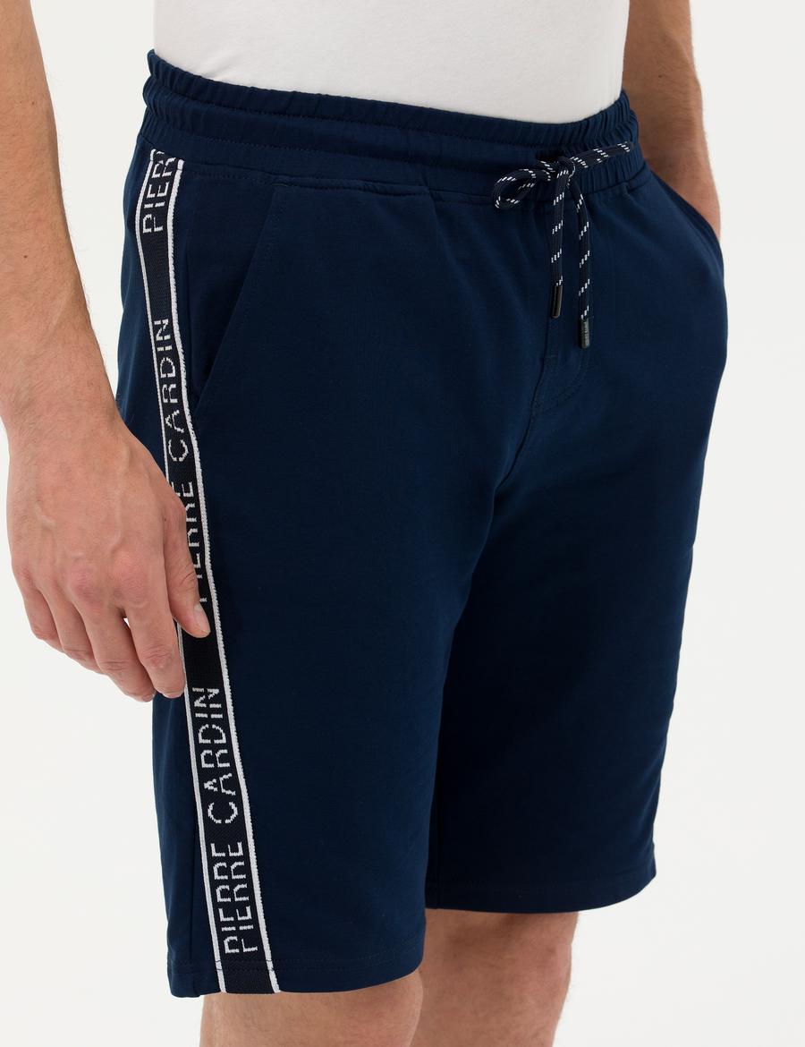 Lacivert Slim Fit Örme Şort