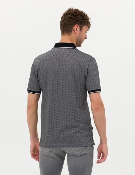 Siyah Regular Fit Baskılı Polo Yaka Tişört - 50264575067