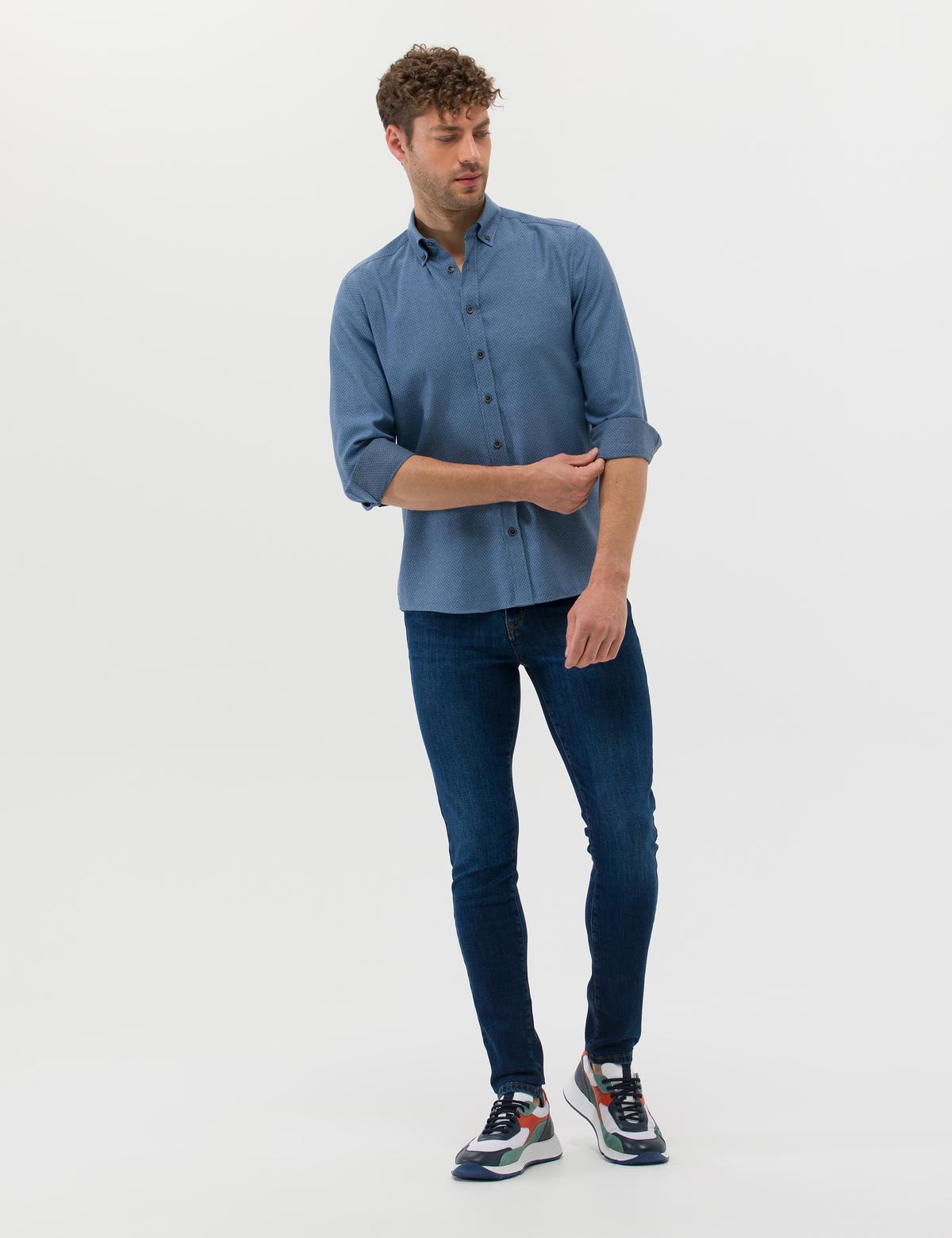 Lacivert Slim Fit Uzun Kollu Gömlek - 50265762026