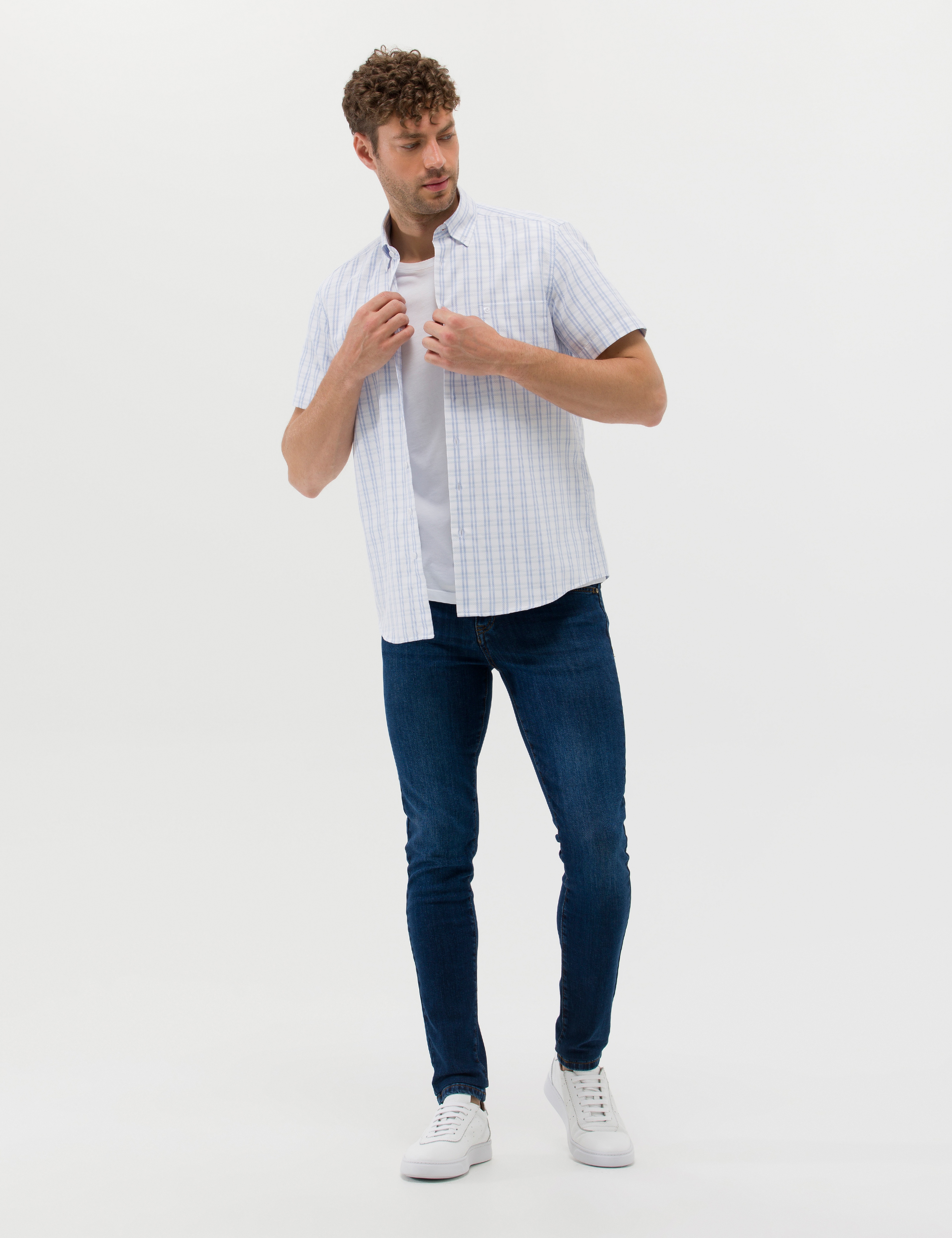 Mavi Regular Fit Kısa Kollu Gömlek - Image 3