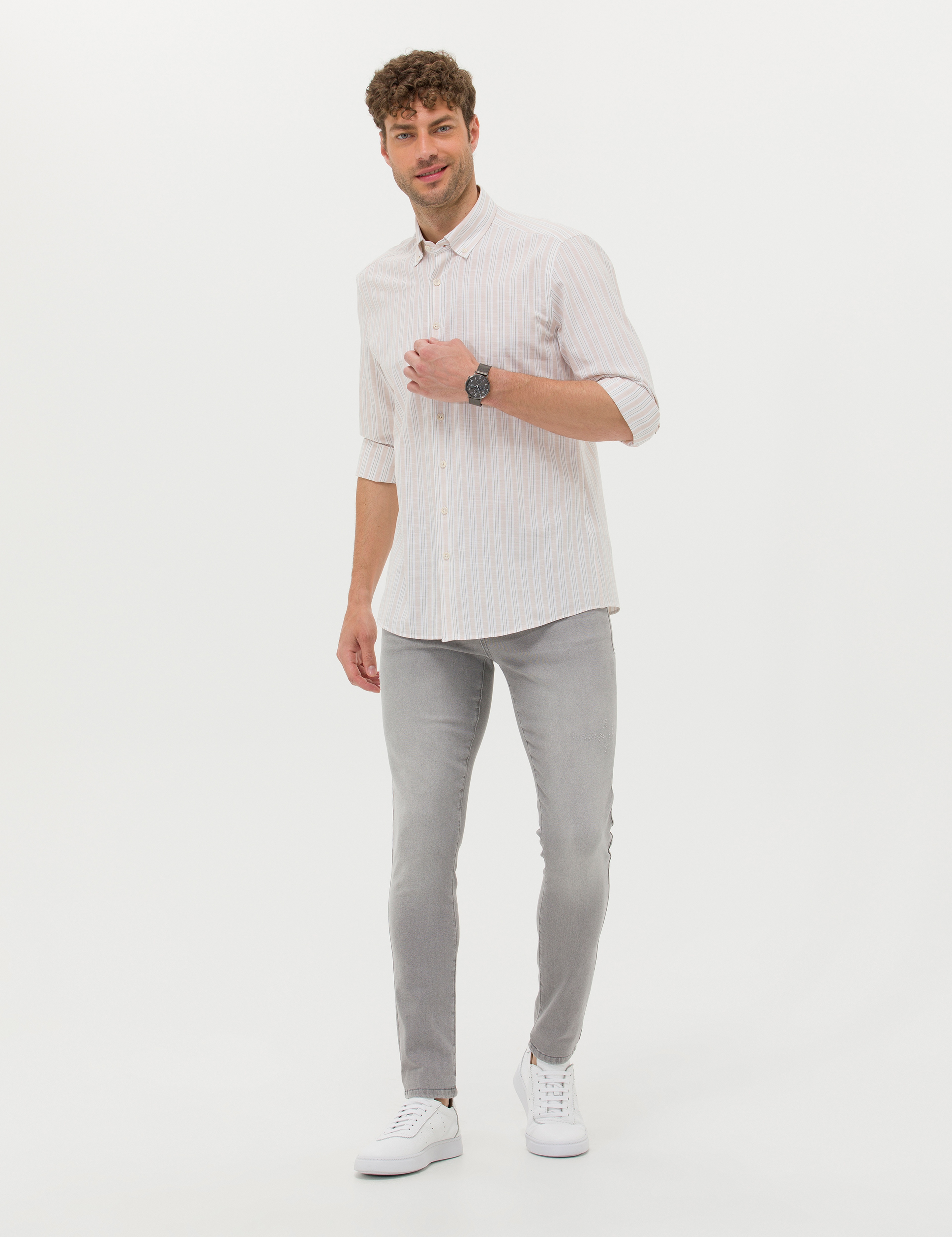 Haki Regular Fit Uzun Kollu Gömlek - Image 4