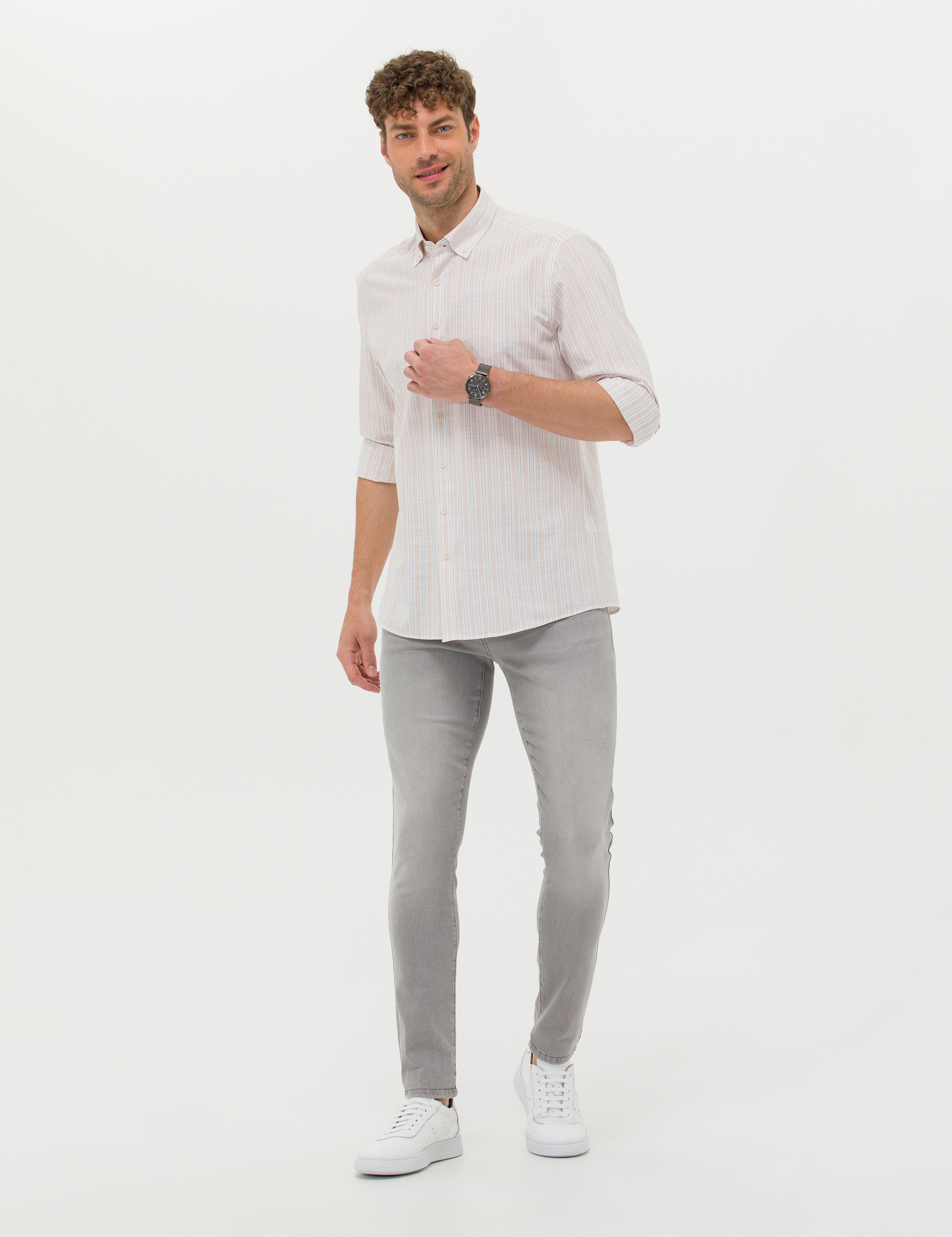 Haki Regular Fit Uzun Kollu Gömlek