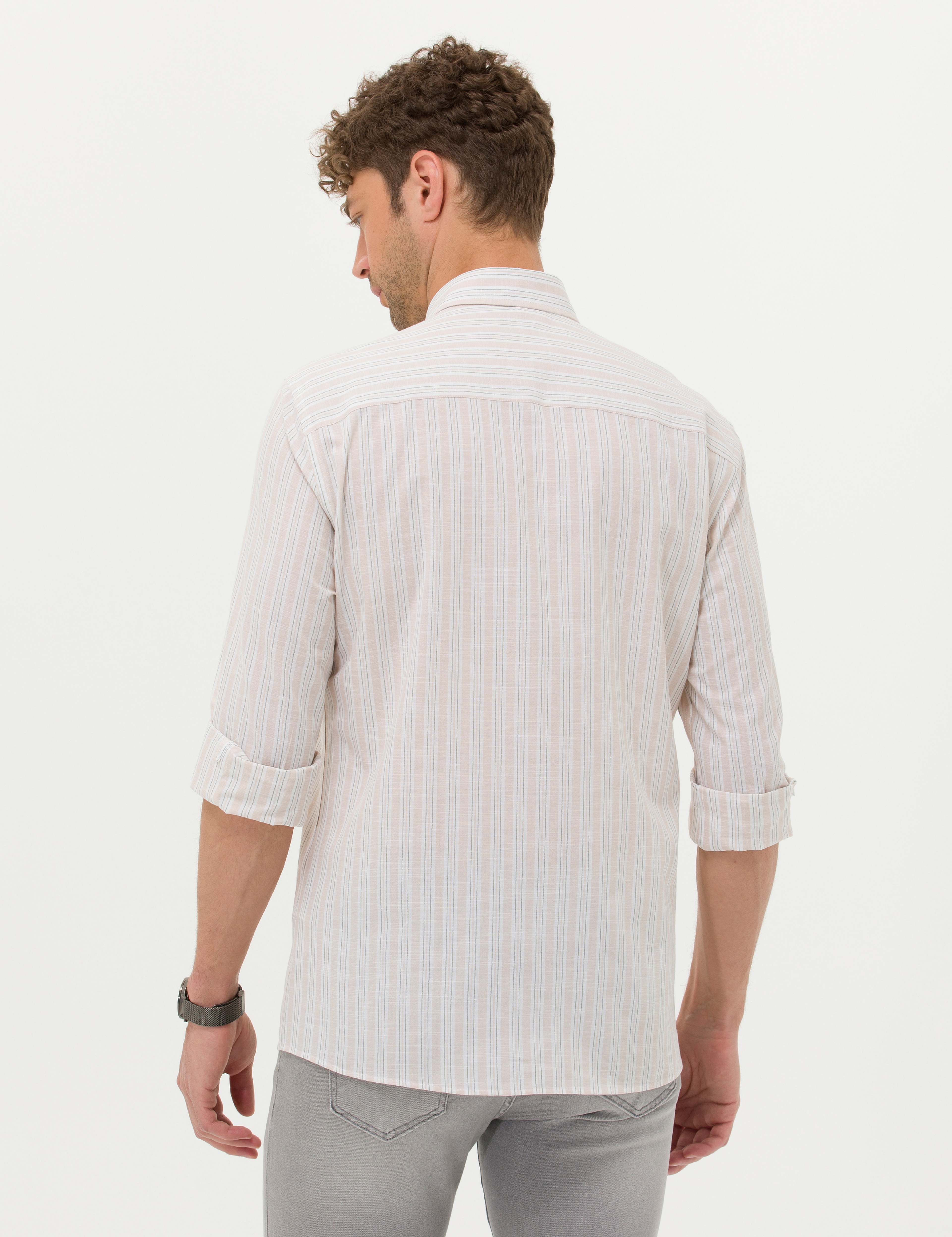 Haki Regular Fit Uzun Kollu Gömlek - Image 5