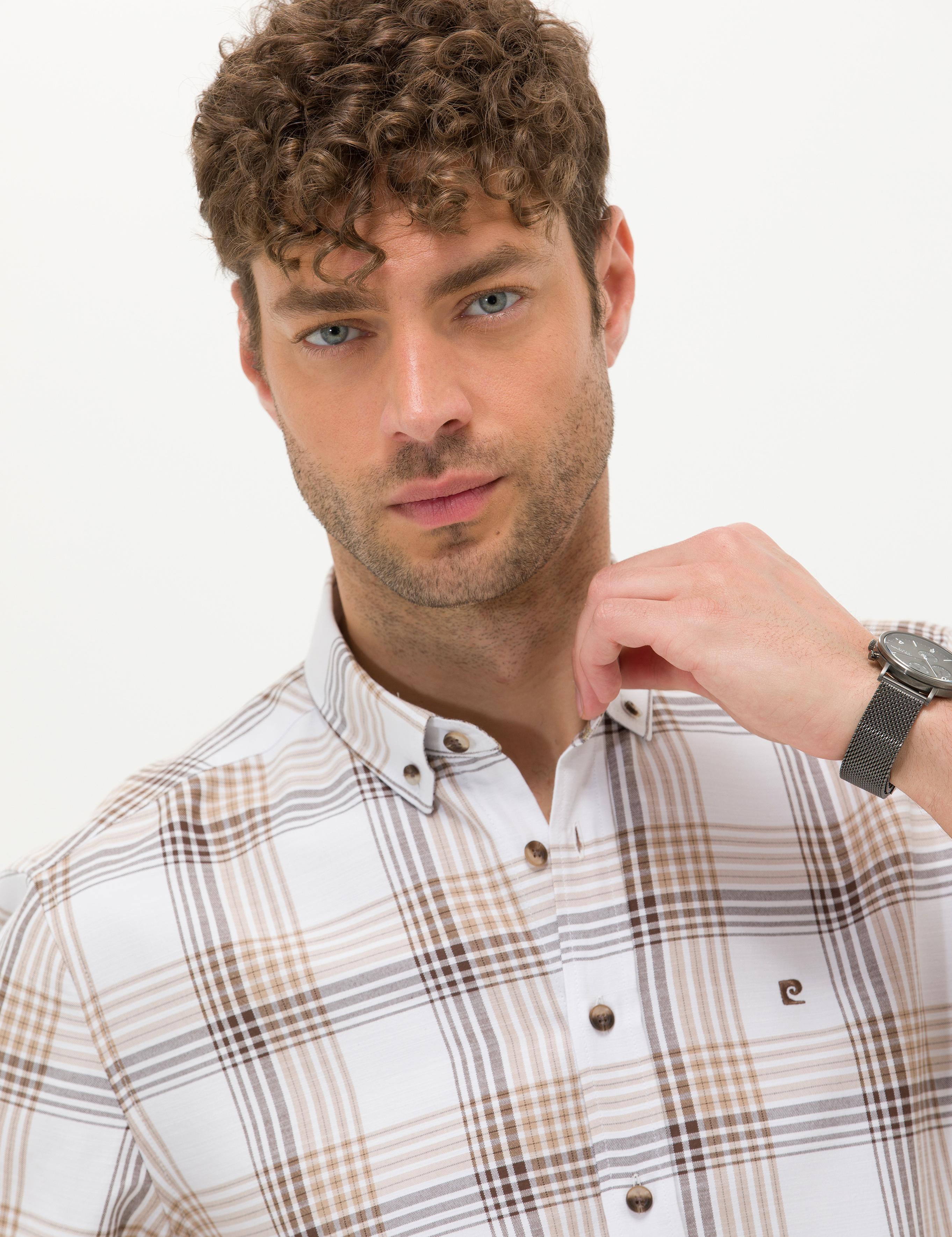 Kahverengi Regular Fit Kısa Kollu Gömlek