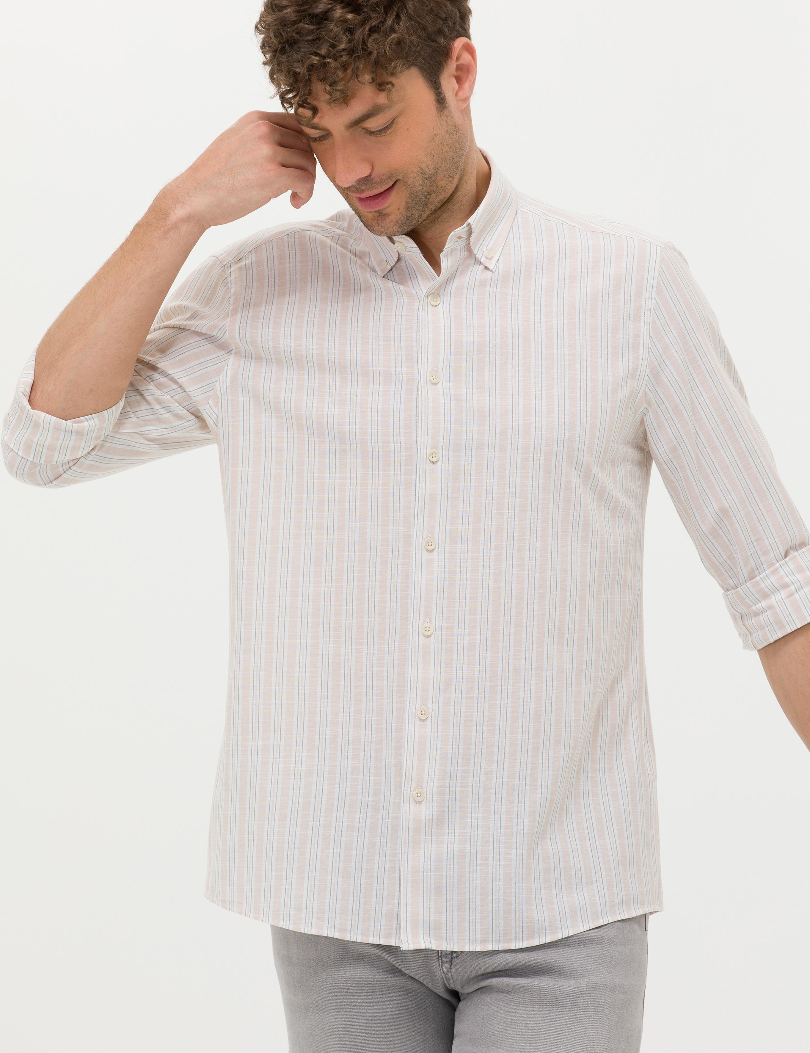 Haki Regular Fit Uzun Kollu Gömlek