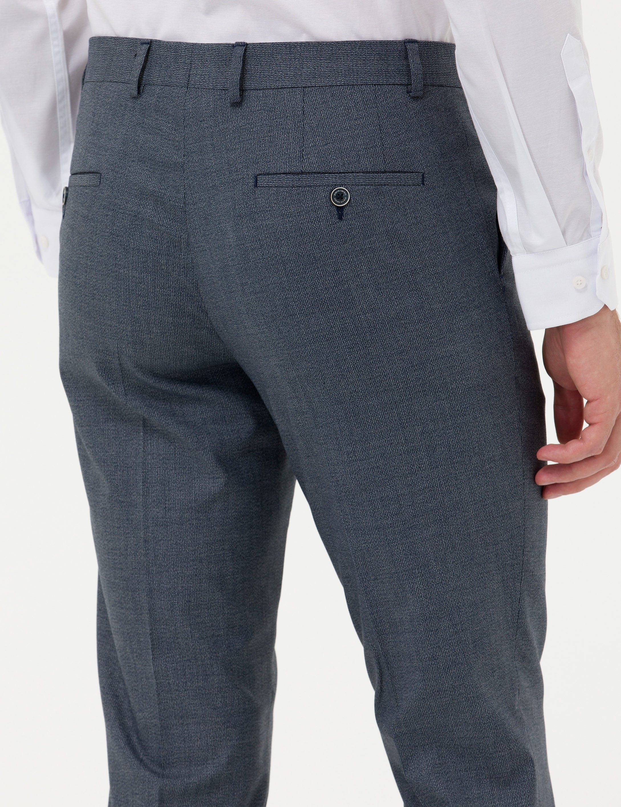 Lacivert Slim Fit Kumaş Pantolon - Image 6